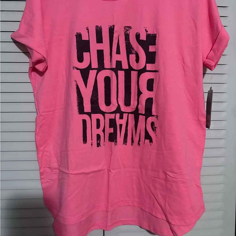 NWT Pink Graphic Tee with Motivational Print